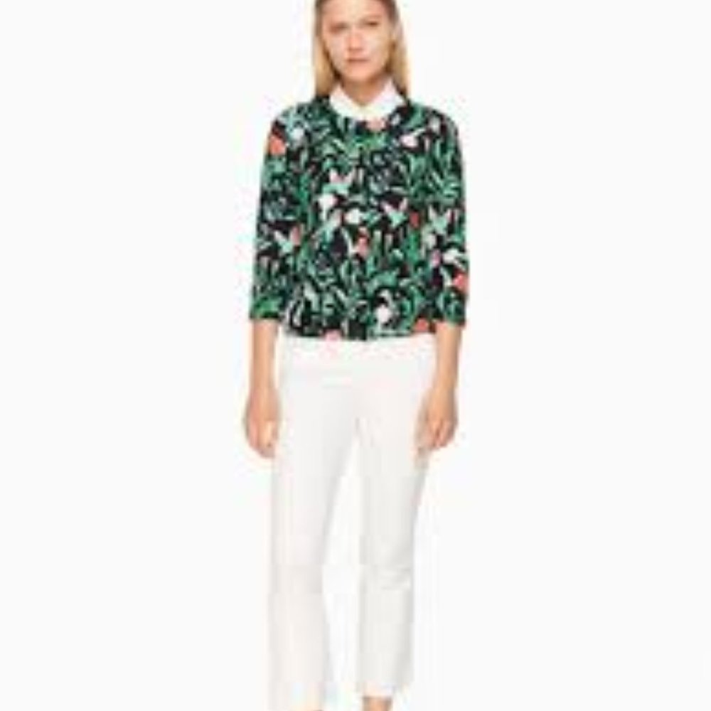 KATE SPADE Jardin Cardigan In Black - Picture 4 of 7